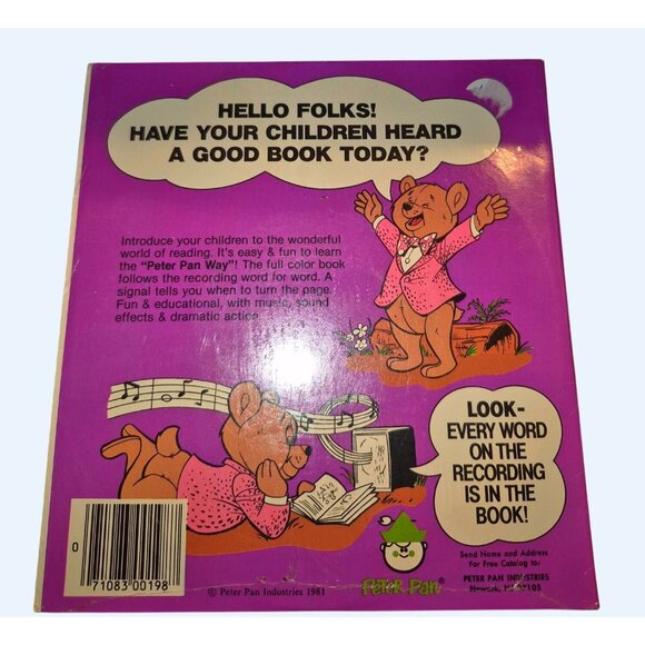 Alice In Wonderland Book& Recording Vintage 1981 Peter Pan With Barney The Book - Picture 4 of 7